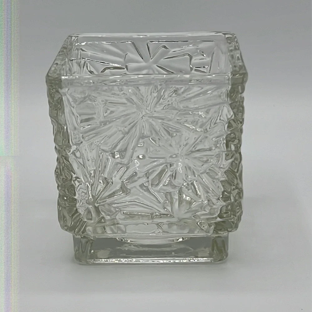 AVON CLEAR GLASS CANDLE HOLDER